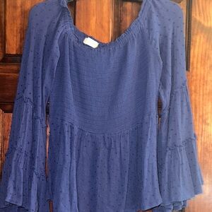 Women's Navy Blue Flowing Top